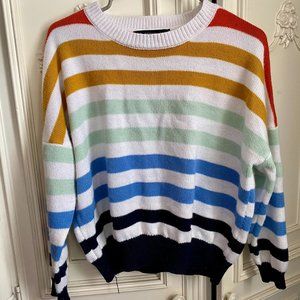 Zesica rainbow slouchy dolman sleeve sweater, women's size small